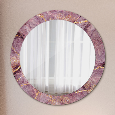 Round decorative wall mirror Marble with gold