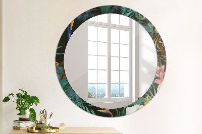 Round mirror decor Jungle forest