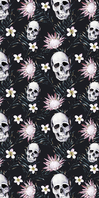 Roller blind Skulls among flowers