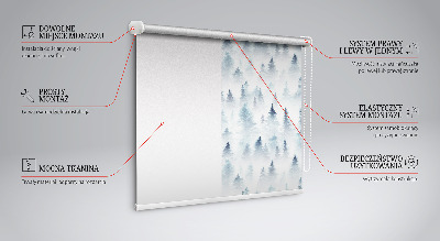 Roller blind for window Forest in the fog
