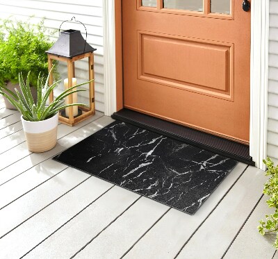 Outdoor rug for deck Marble Black