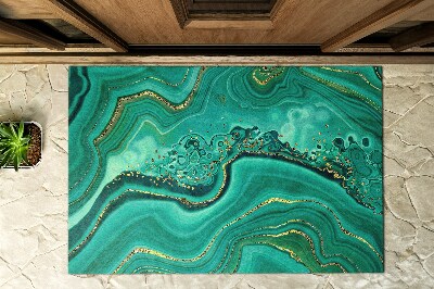Outdoor door mat Marble in Shades of Turquoise