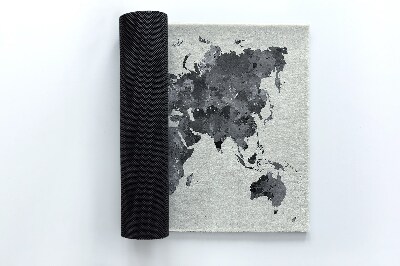Outdoor rug for deck Cartographic globe
