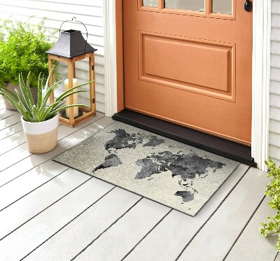 Outdoor rug for deck Cartographic globe