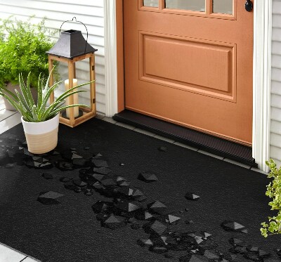 Outdoor door mat Black Abstraction