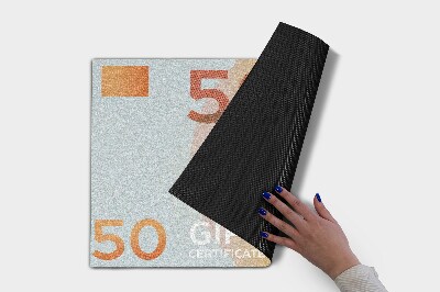 Front door floor mat Euro currency
