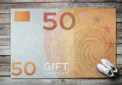 Front door floor mat Euro currency
