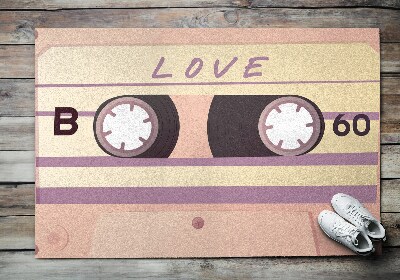 Front door mat Retro Cassette Love