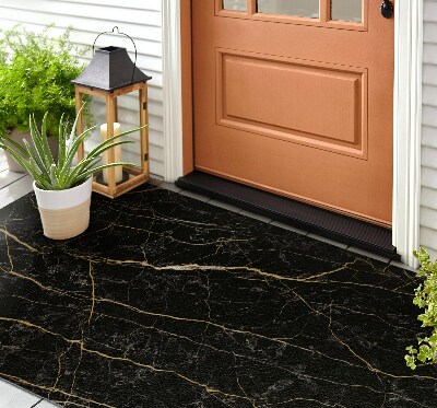 Front door floor mat Marble Black