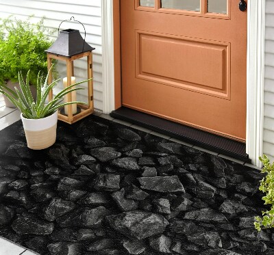 Front door doormat Dark stones