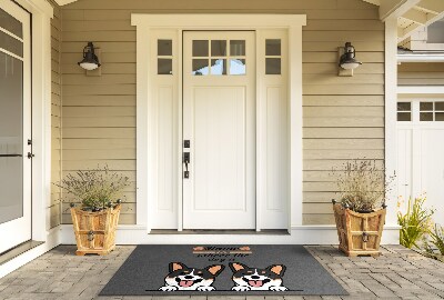 Front door doormat Greeting Dogs