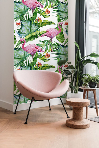 Wallpaper Flamingo in the Tropics