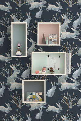 Wallpaper Winter Rabbits