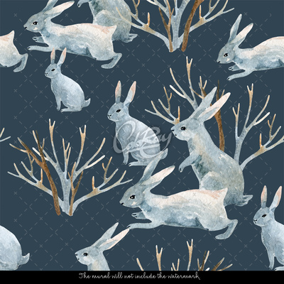 Wallpaper Winter Rabbits