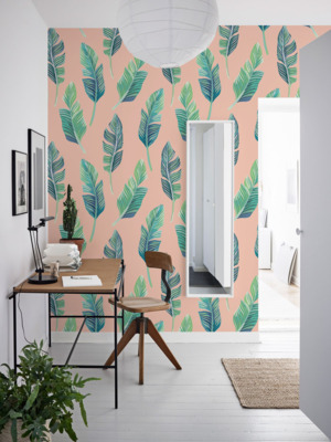Wallpaper Leafy Feathers