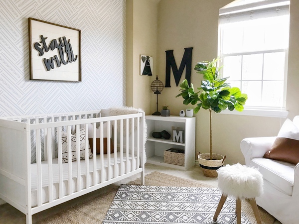 Wallpaper Herringbone Blue