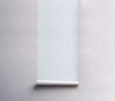 Wallpaper Herringbone Blue