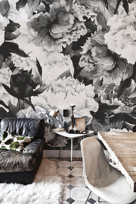 Wallpaper Grey Peony