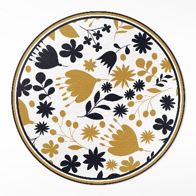 Pvc rug Illustration of flowers and leaves in a meadow