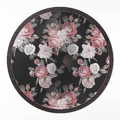 Vinyl floor rug Retro beautiful flowers roses