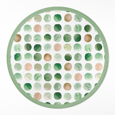Vinyl rug Watercolor dots painted rings boho