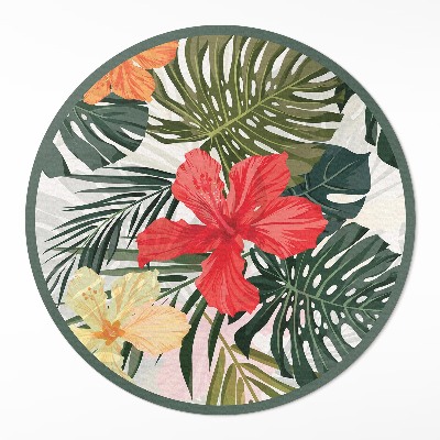 Vinyl floor rug Tropical Hawaiian Flowers