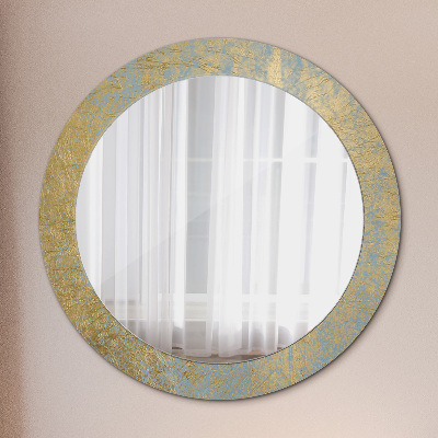 Round decorative wall mirror Golden foil texture