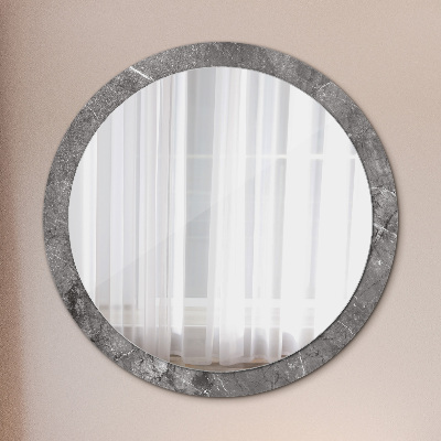 Round mirror printed frame Rustic marble