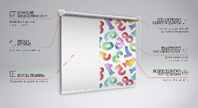 Roller blind for window Colorful numbers