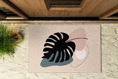 Front door floor mat Monstera