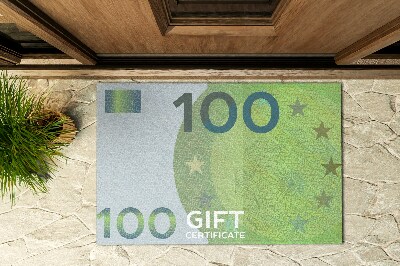 Front door floor mat Euro Currency