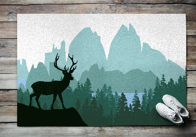 Carpet front door Forest Scenery with Deer