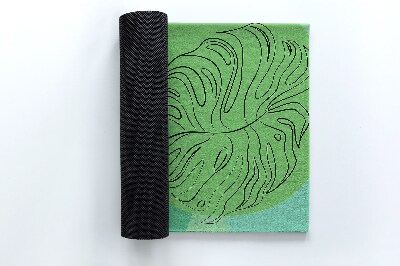 Outdoor rug for deck Monstera Green