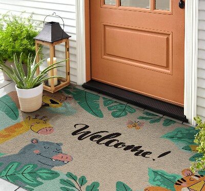 Front door doormat Animal Greeting