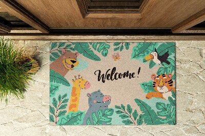 Front door doormat Animal Greeting