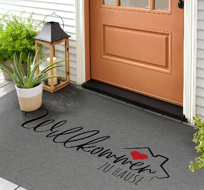 Outdoor door mat A warm welcome to
