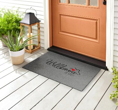 Outdoor door mat A warm welcome to