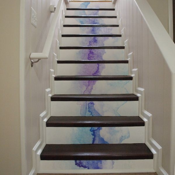 Watercolor stair decals