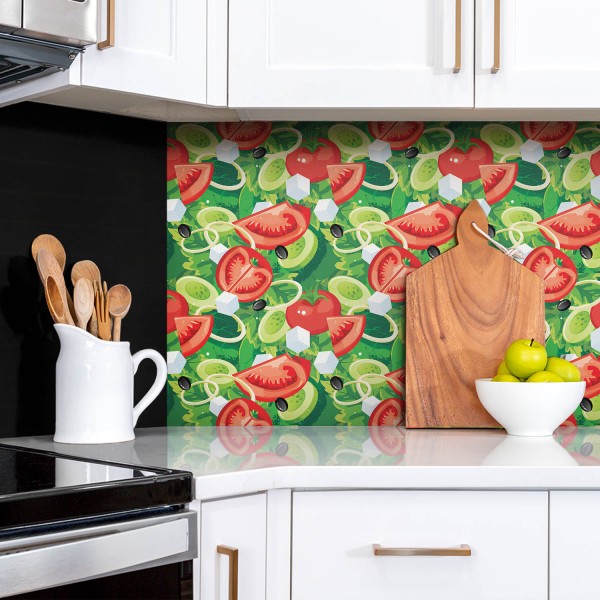 Wall panels with food and drink
