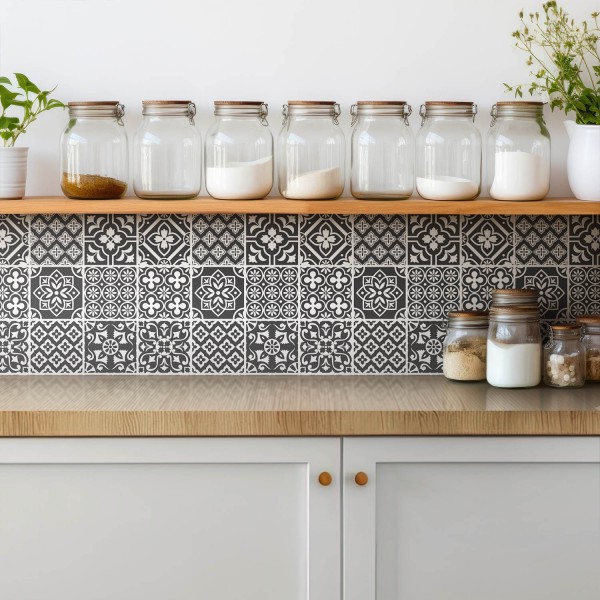 Self-adhesive vinyl tiles